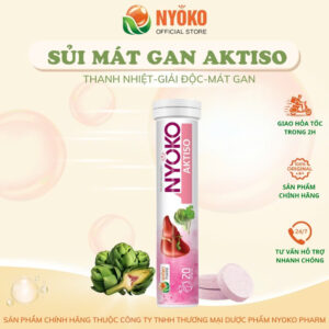 Viên sủi vitamin Aktiso có thành phần tự nhiên giúp giải độc mát gan NYOKO 1 lọ 20 viên